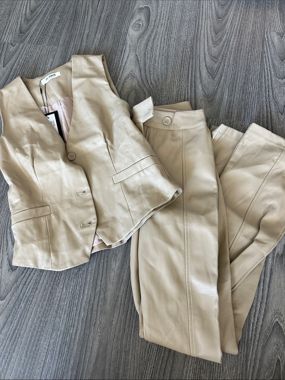Faux Leather 2 Piece Set